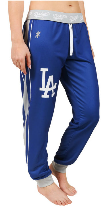 KLEW MLB Women's Los Angeles Dodgers Cuffed Jogger Pants, Blue