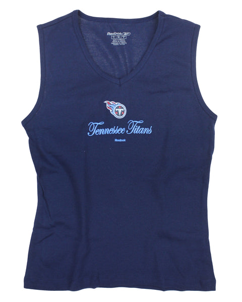Reebok NFL Women's Tenessee Titans Sleeveless V-neck Shirt, Navy