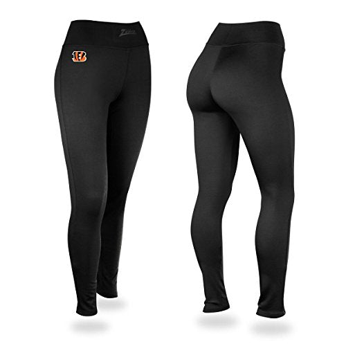 Zubaz NFL Women's Cincinnati Bengals Solid Leggings, Black