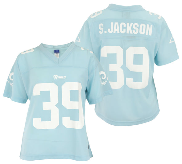 Reebok NFL Women's St. Louis Rams Steven Jackson #39 Dazzle Jersey, Sky Blue