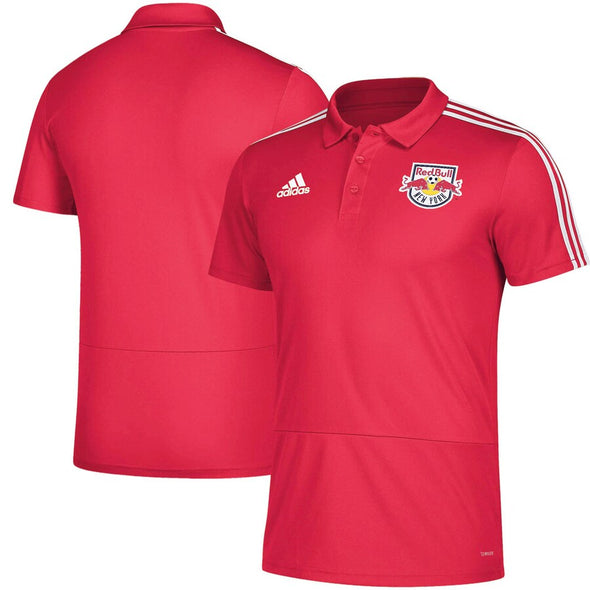 adidas MLS Men's New York Red Bulls Climalite 3-Stripe Coaches Polo, Red