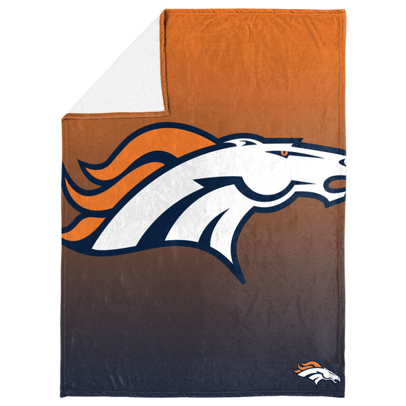 FOCO NFL Denver Broncos Gradient Micro Raschel Throw Blanket, 50 x 60