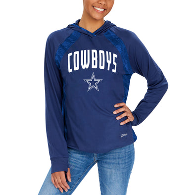 Zubaz NFL Women's Dallas Cowboys Elevated Hoodie W/ Tonal Viper Print