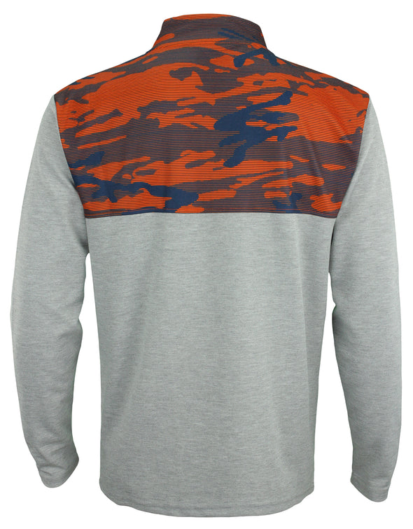 Zubaz Men's NFL Chicago Bears Gray 1/4 Zip Fleece Pullover With Camo Lines