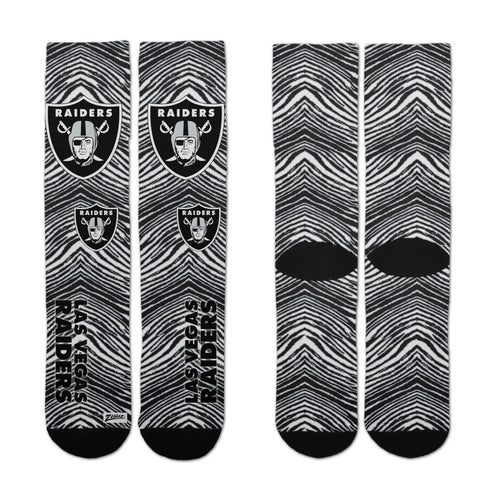Zubaz By For Bare Feet NFL Adults Unisex Las Vegas Raiders Zubified Dress Socks, Large