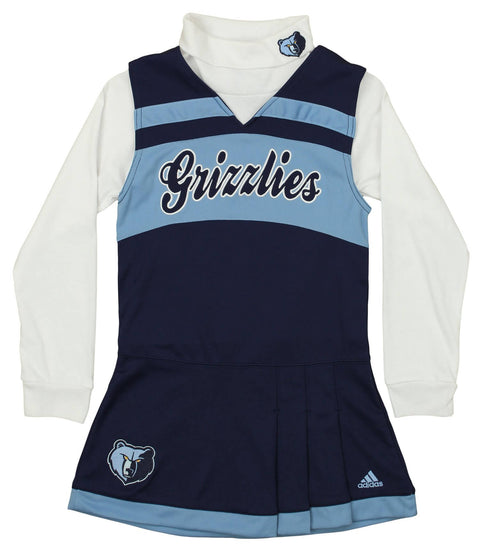 Adidas NBA Youth Girls Memphis Grizzlies Cheer Jumper Dress with Turtleneck, Blue