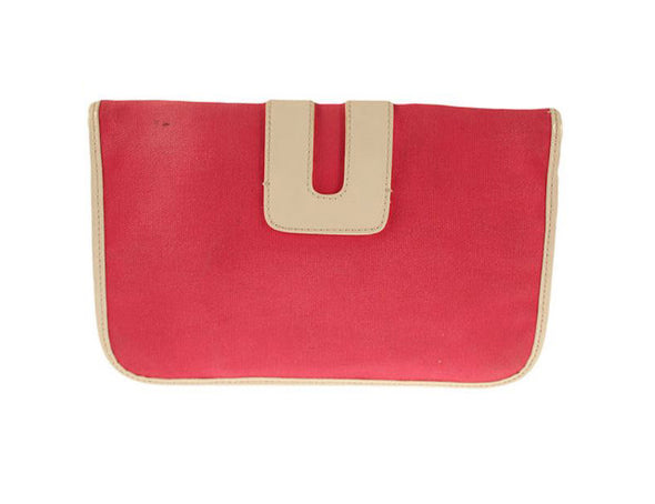 Tila March Zelig Fold-over Canvas Clutch Purse Bag - Pink