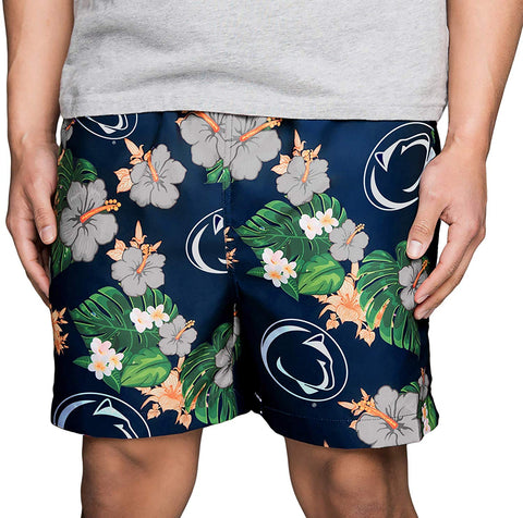 FOCO NCAA Men's Penn State Nittany Lions Floral Hawaiian Swim Trunks