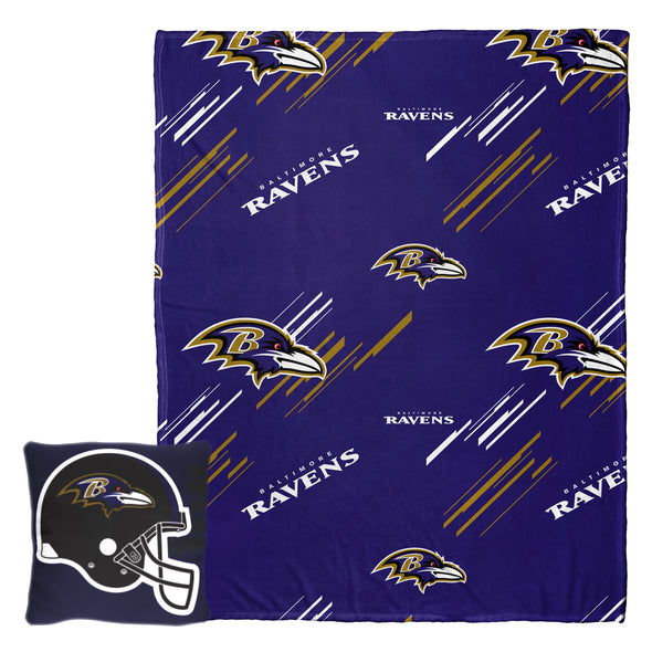 Northwest Baltimore Ravens NFL Slashed Pillow and Throw Blanket 40 x 50 Set