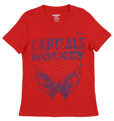 Reebok NHL Youth Girls (7-16) Washington Capitals Block Party Tee Shirt