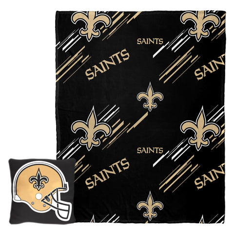 Northwest NFL New Orleans Saints Slashed Pillow and Throw Blanket Set