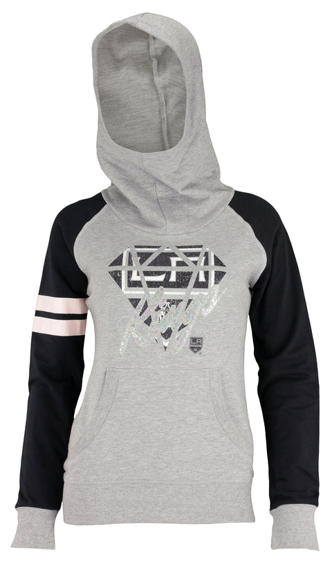 OuterStuff NHL Youth Girls Los Angeles Kings Diamond Etched Cowl Hoodie