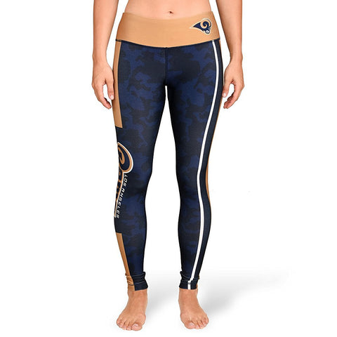 Forever Collectibles NFL Women's Los Angeles Rams Team Stripe Leggings, Navy
