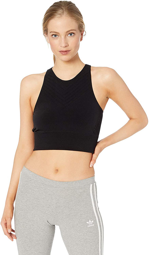 adidas Women's Warp Knit Crop Top, Black