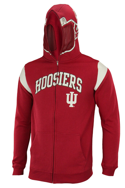 NCAA Youth Indiana Hoosiers Full Zip Helmet Masked Hoodie, Red