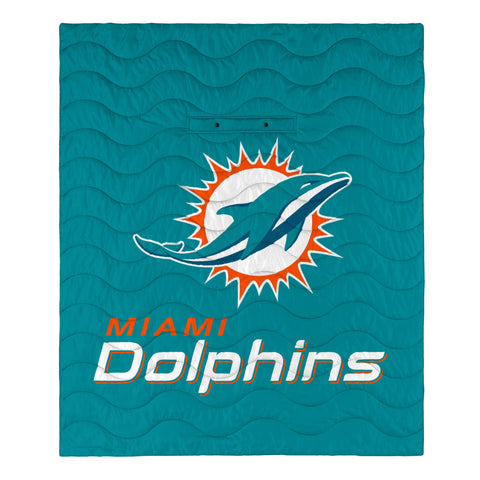 FOCO NFL Miami Dolphins Exclusive Outdoor Wearable Big Logo Blanket, 50" x 60"