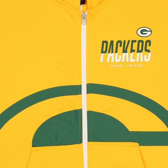 Outerstuff NFL Men's Green Bay Packers Drill Performance Full Zip Hoodie