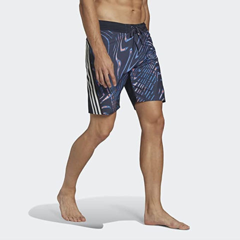 Adidas Men's Classic Length Graphic Souleaf Tech Boardshorts, Shadow Navy