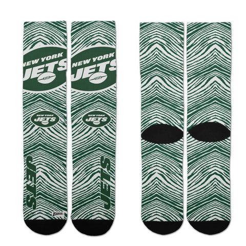 Zubaz By For Bare Feet NFL Youth New York Jets Zubified Dress Socks, One Size
