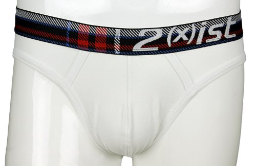 2(X)ist Men's Tartan No-Show Brief Underwear, White