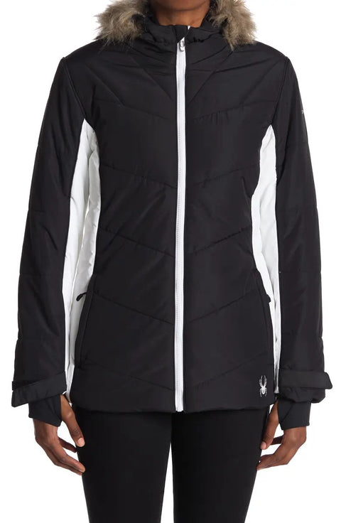 Spyder Women's Wren Faux Fur Hooded Full Zip Jacket, Color Options