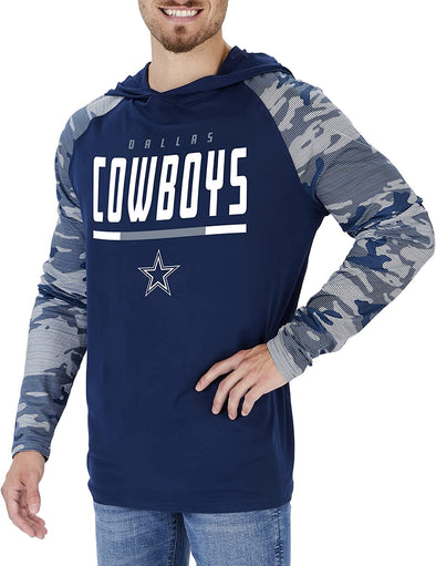 Zubaz Dallas Cowboys NFL Men's Lightweight Hoodie with Team Camo Sleeves