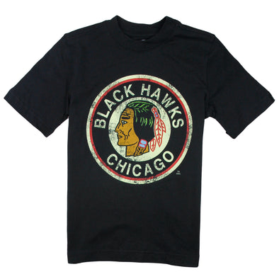 NHL Hockey Youth Boys Chicago Blackhawks Vintage Tee - Black