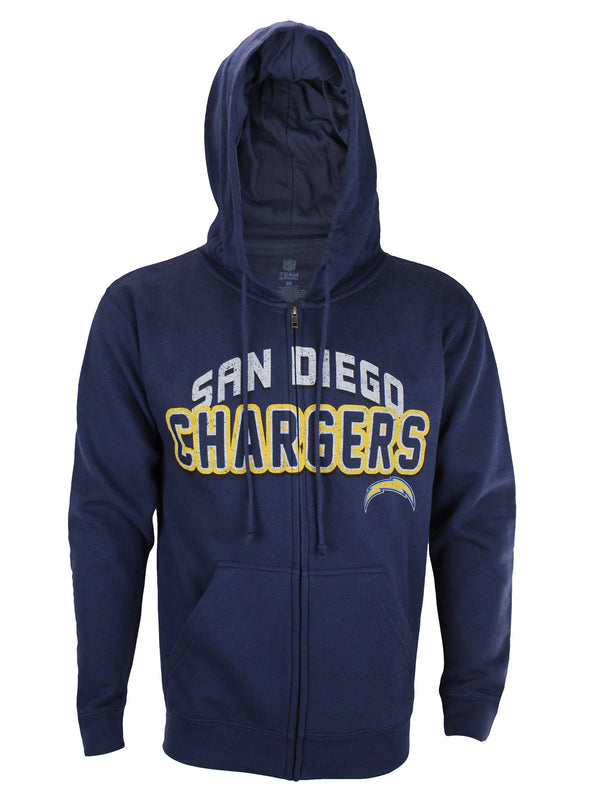 San Diego Chargers NFL Football Men's In The Pocket Zip Fleece Hoodie, Navy