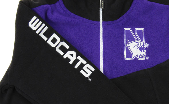 NCAA Youth Northwestern Wildcats Break Point 1/4 Zip Pullover Sweater, Black