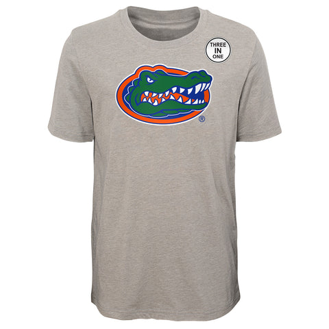 Outerstuff Florida Gators NCAA Kids (4-7) Goal Line Stand 3 in 1 Combo Tee, Royal/Grey