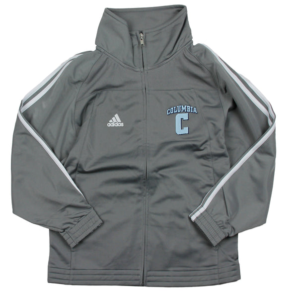 Adidas NCAA College Youth Boy's Columbia University 3 Stripe Track Jacket, Grey