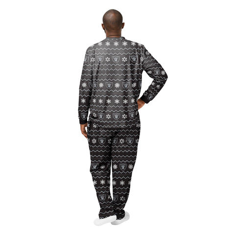 FOCO NFL Men's Las Vegas Raiders Team Logo 2 Piece Ugly Pajama Set
