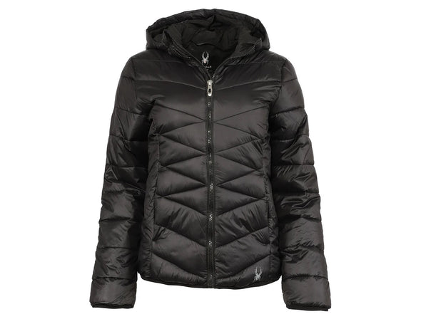 Spyder Women's Alyce Short Puffer Jacket, Black Cire