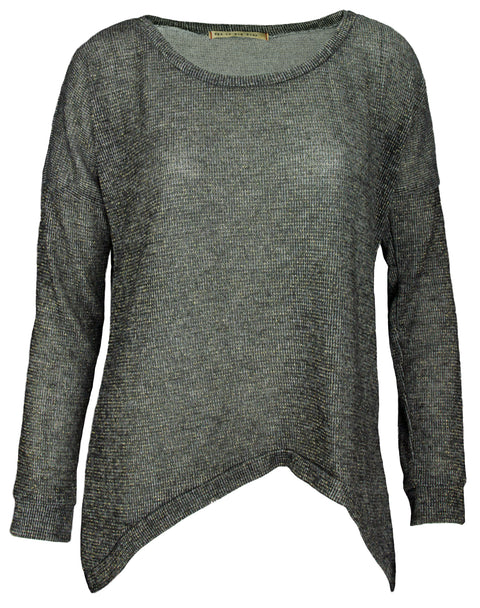 Big Star Women's Mesh Knit Shirt with Longer Sides, Color Options