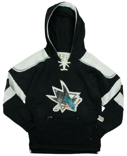 Reebok NHL Youth Boy's San Jose Sharks VINTAGE Style Pullover Hoodie, Black