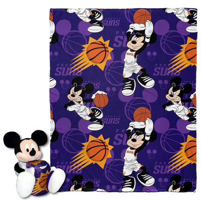 Northwest NBA Phoenix Suns Micky Mouse Hugger Pillow & Throw Blanket, 40X50