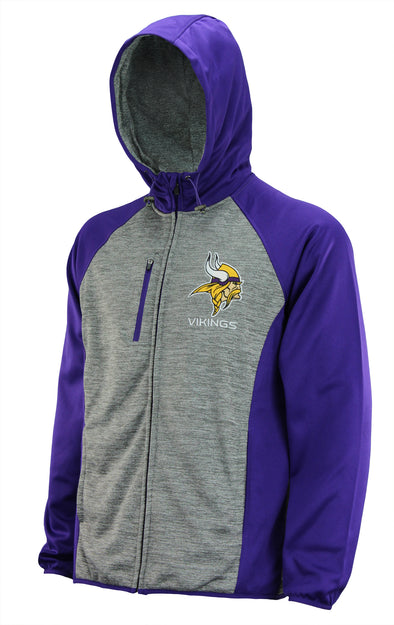G-III Sports Men's NFL Minnesota Vikings Solid Fleece Full Zip Hooded Jacket