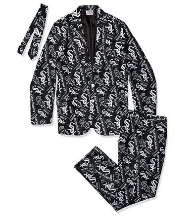 FOCO MLB Men's Chicago White Sox Repeat Logo Ugly Business Suit - 3 Piece Set