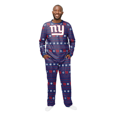 FOCO Men's NFL New York Giants Primary Team Logo Ugly Pajama Set