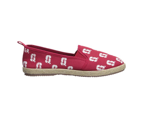 FOCO NCAA Women's Stanford Cardinal Espadrille Canvas Slip On Shoe