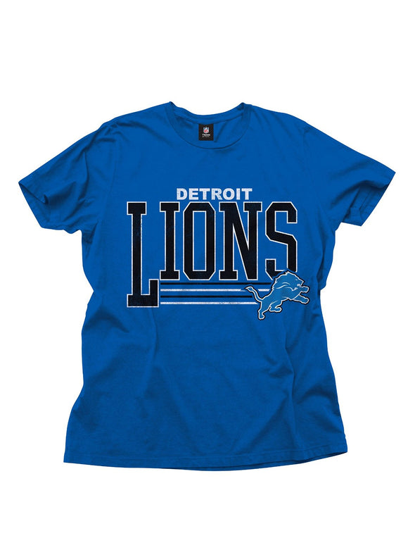 Detroit Lions NFL Football Men's Fundamentals Logo T-Shirt Tee Top, Royal Blue