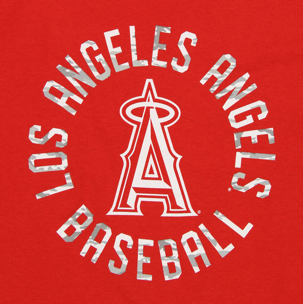 Zubaz MLB Men's Los Angeles Angels Circle Logo Cotton T-Shirt