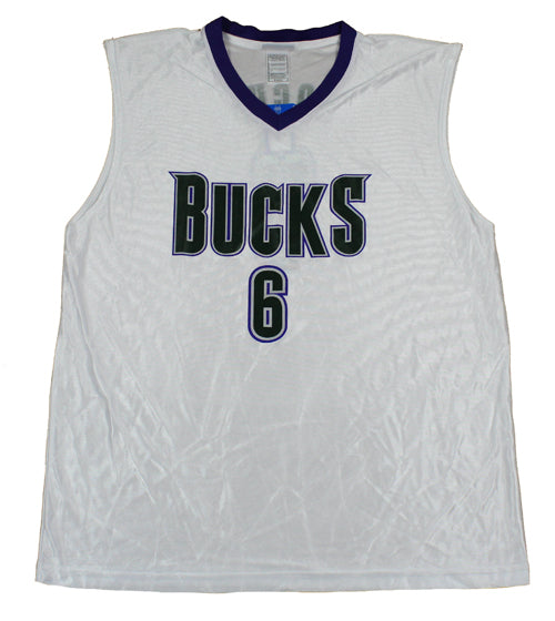 Adidas NBA Basketball Men's Milwaukee Bucks Andrew Bogut #6 Dazzle Jersey, White