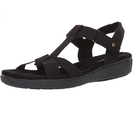 Grasshoppers Women's Ruby T-Strap Sandal, Canvas Black