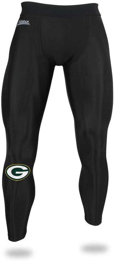 Zubaz NFL Men's Green Bay Packers Active Compression Black Leggings