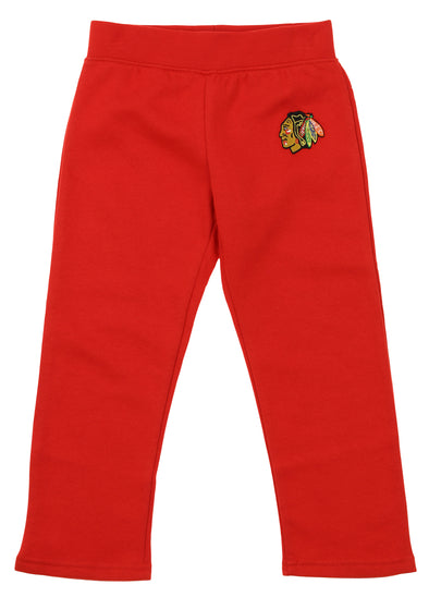 Old Time Hockey NHL Little Girl's Chicago Blackhawks Fleece Pant, Red