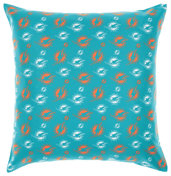 FOCO NFL Miami Dolphins 2 Pack Couch Throw Pillow Covers, 18 x 18