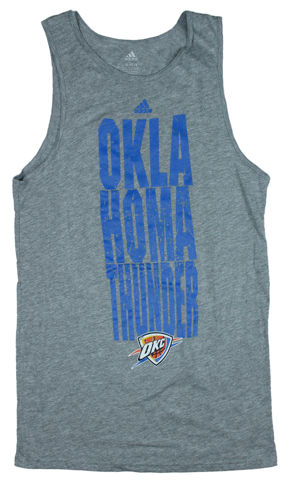 Adidas NBA Youth Oklahoma City Thunder Stacked Tank Shooting Shirt - Gray