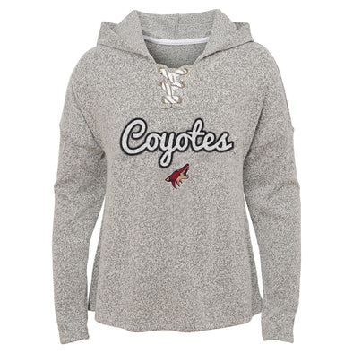 Outerstuff Arizona Coyotes NHL Girl's Youth (7-16) Zenith Pullover Long Sleeve Hoodie, Grey