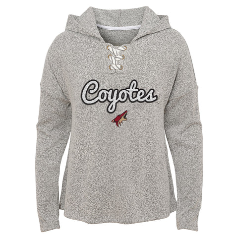 Outerstuff Arizona Coyotes NHL Girl's Youth (7-16) Zenith Pullover Long Sleeve Hoodie, Grey